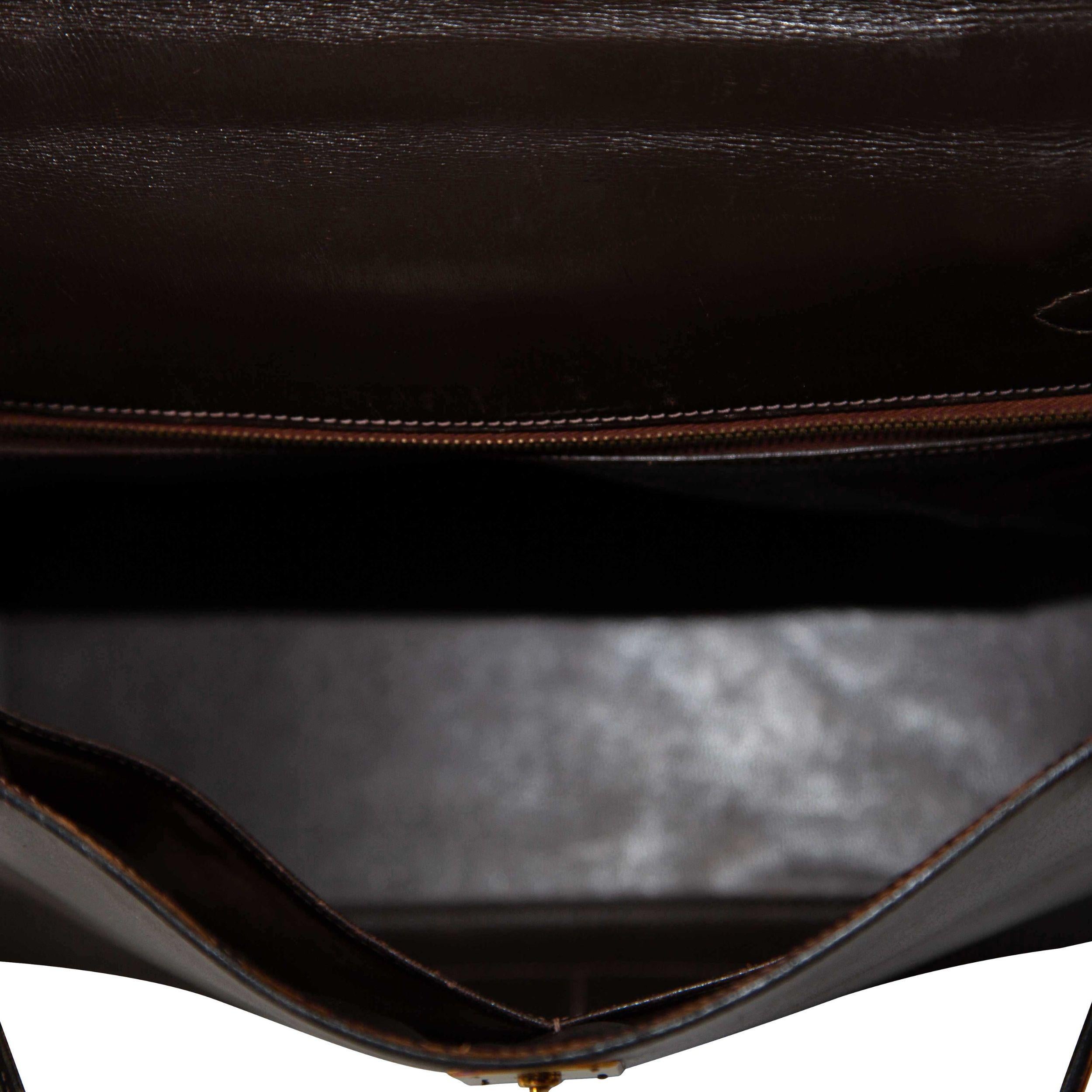 Hermès Vintage Kelly 32 Retourne Brown Box GHW 2