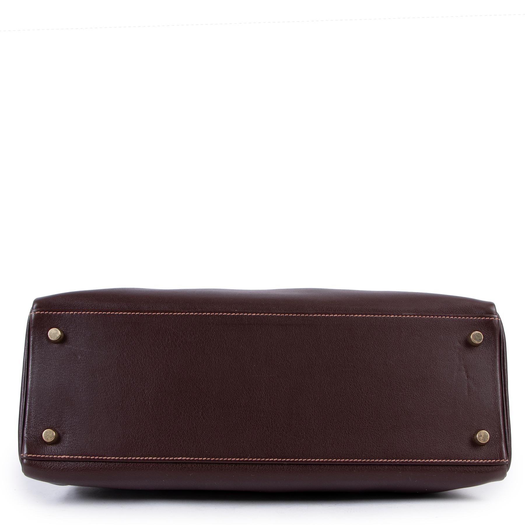 Hermès Vintage Kelly 35 Gulliver Havane GHW 2