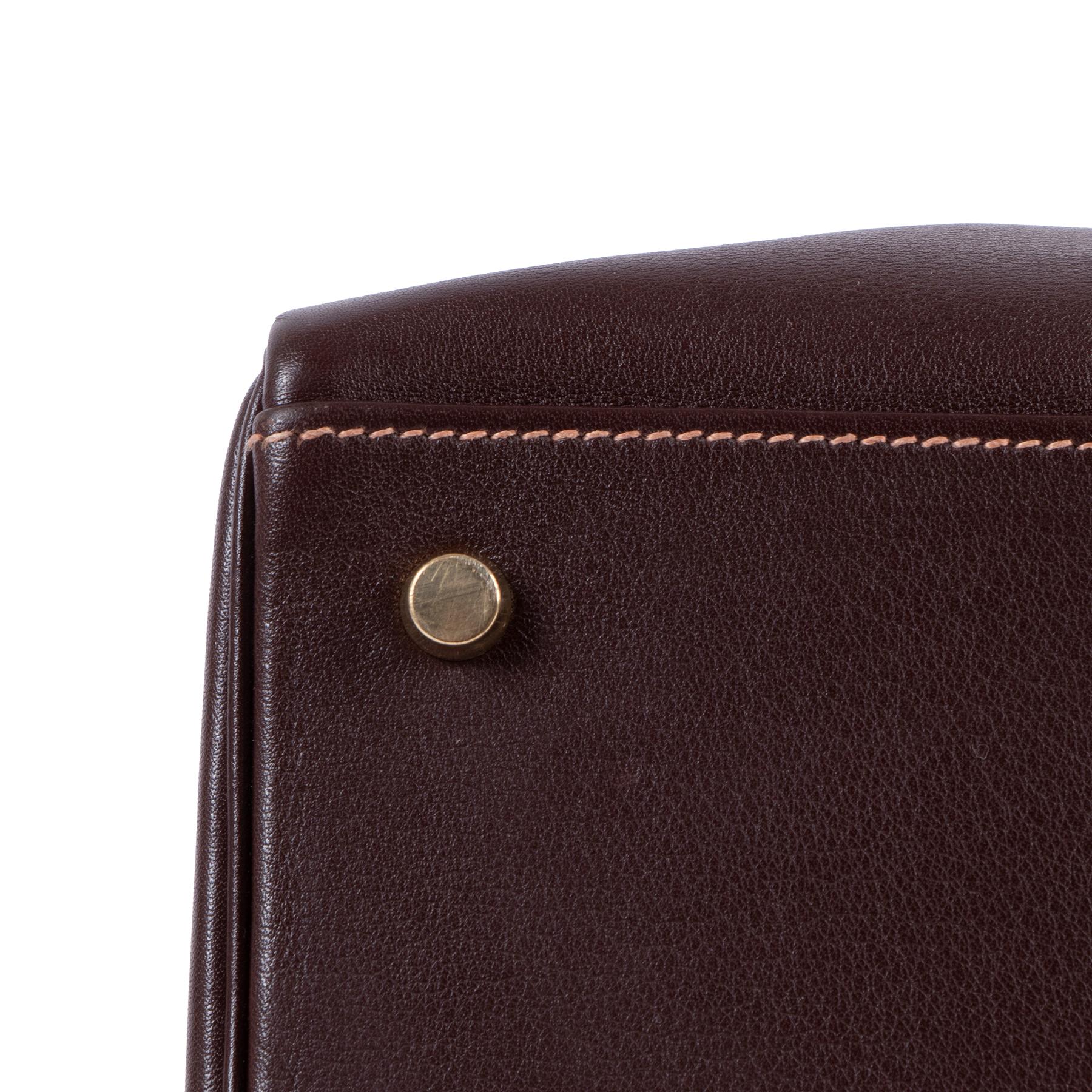 Hermès Vintage Kelly 35 Gulliver Havane GHW 3