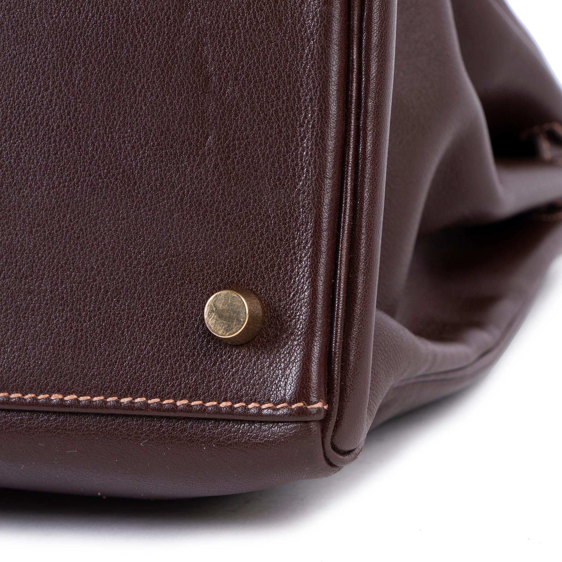Hermès Vintage Kelly 35 Gulliver Havane GHW 5