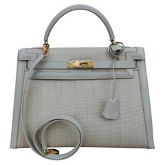 Hermès Vintage Kelly Bag 32 cm Crinoline en crin de cheval New Gold Hdw
