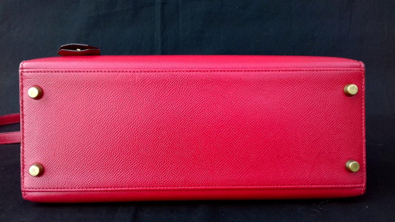 Hermès Vintage Rouge Vif Courchevel Pochette Belt Bag GHW