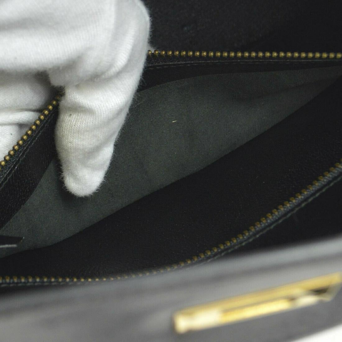 Hermes Vintage Kelly Handbag Noir Black Box Calf with Gold Hardware 32, 1991. 4