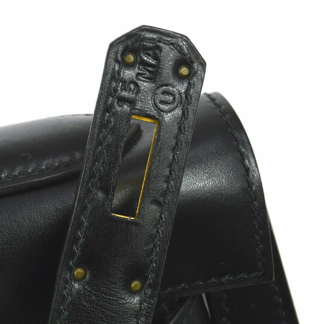 Hermes Vintage Kelly Handbag Noir Black Box Calf with Gold Hardware 32, 1991. 5