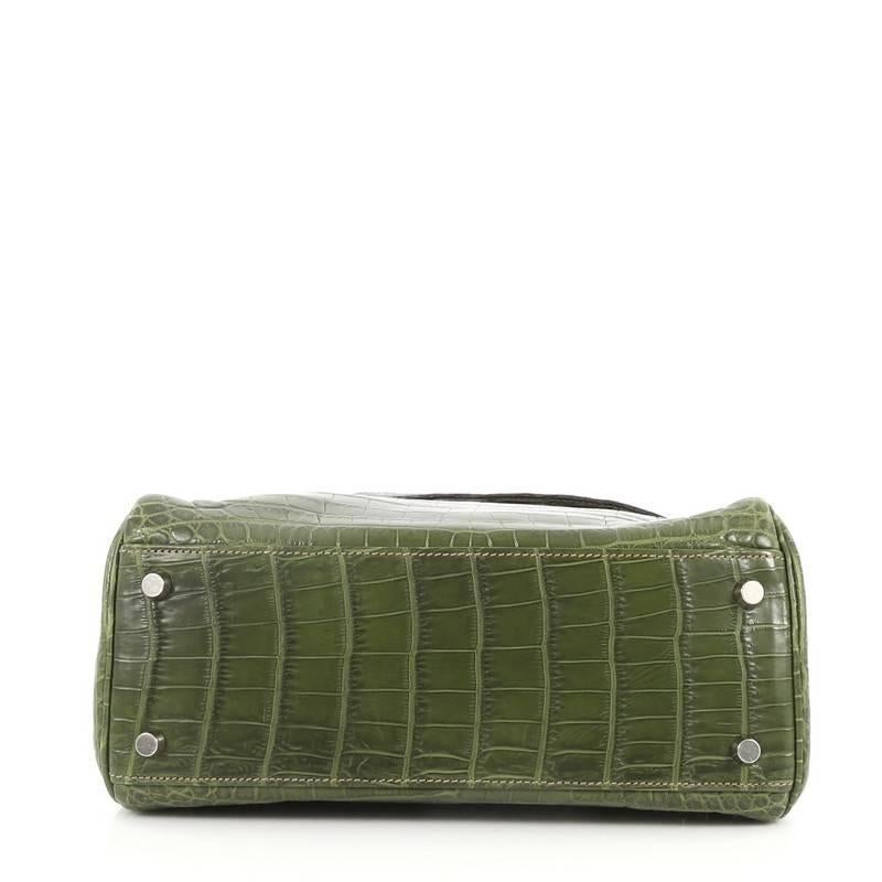 Gray Hermes Vintage Kelly Sport Handbag Niloticus Crocodile 26