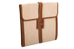 Hermès Vintage Große Jige Clutch Toile
