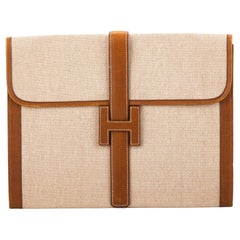 Hermès HERMES JIGE ELAN CLUTCH Orange Leather ref.36108 - Joli Closet