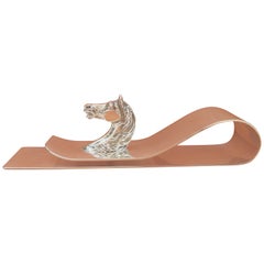 Hermès Vintage Large Newspaper Clip Horse Motif in Metal