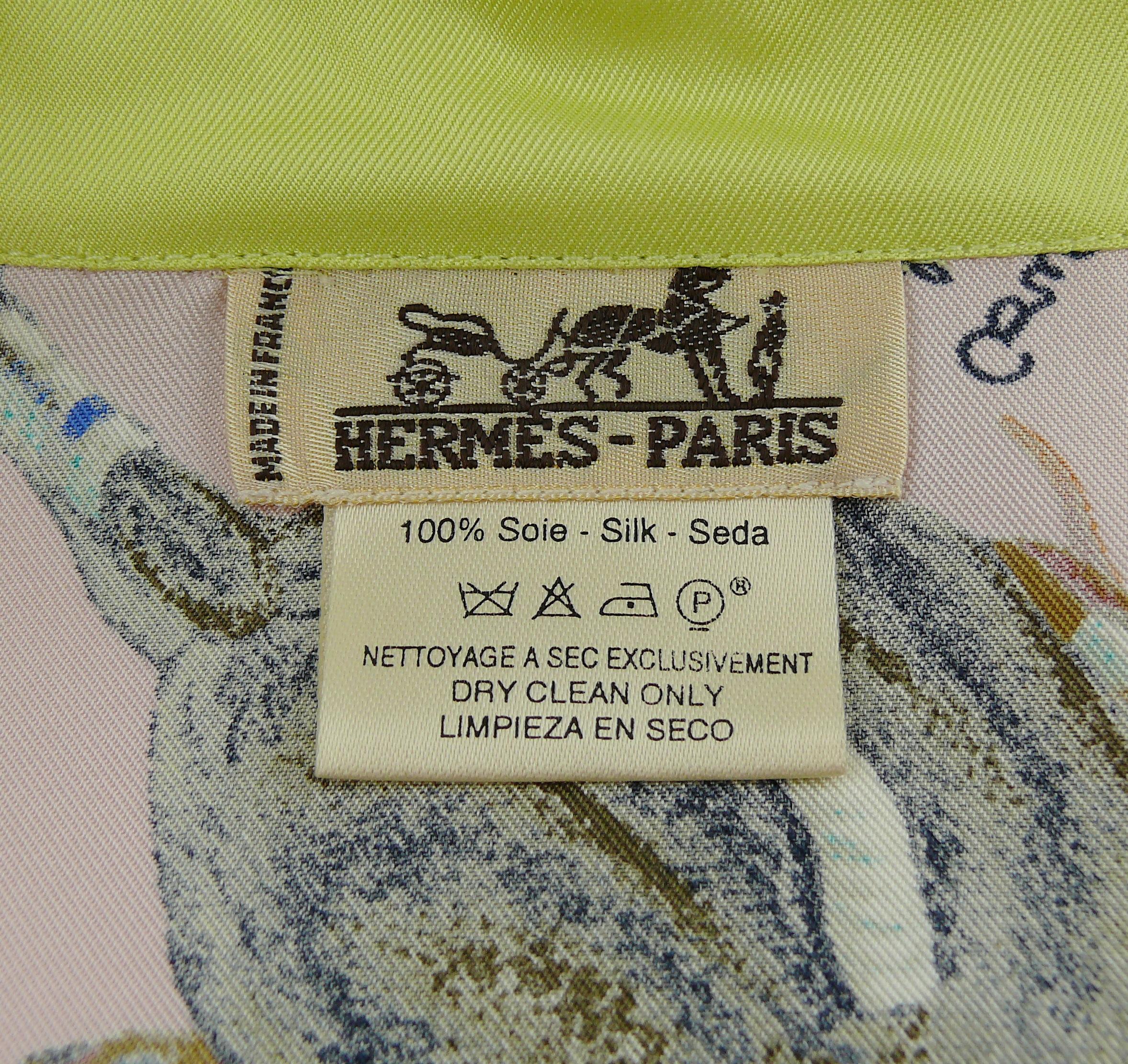 Hermes Vintage Le Monde du Polo Print Silk Shirt 3