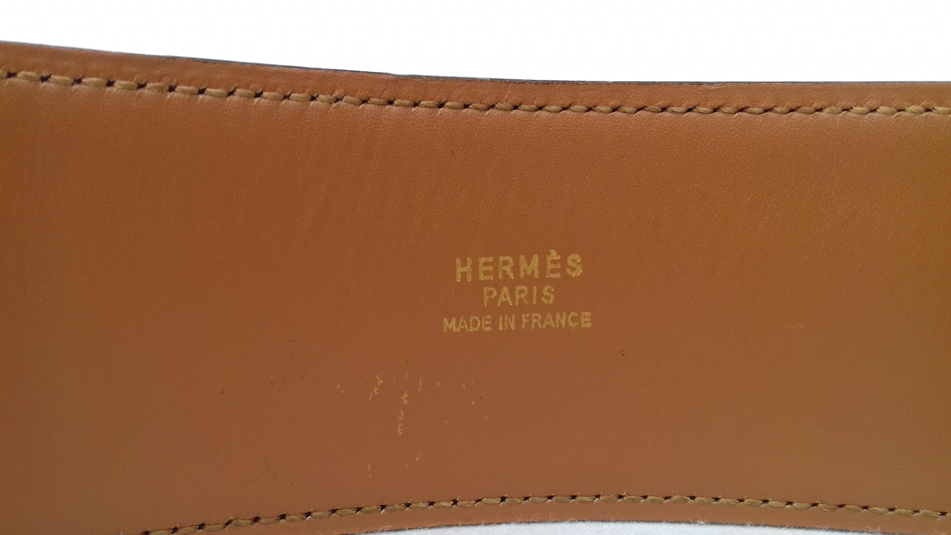 Hermès Vintage Leather Belt Black Medor Removable Ornament Ghw S.75 3