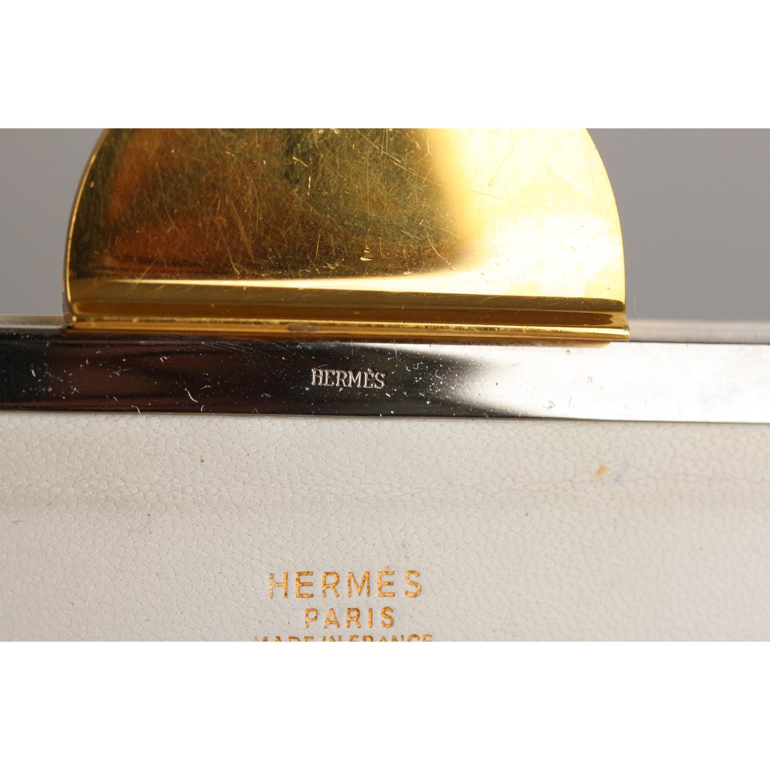 Hermes Vintage Leather Sac a Malice Ice Cream Clutch Shoulder Bag 4