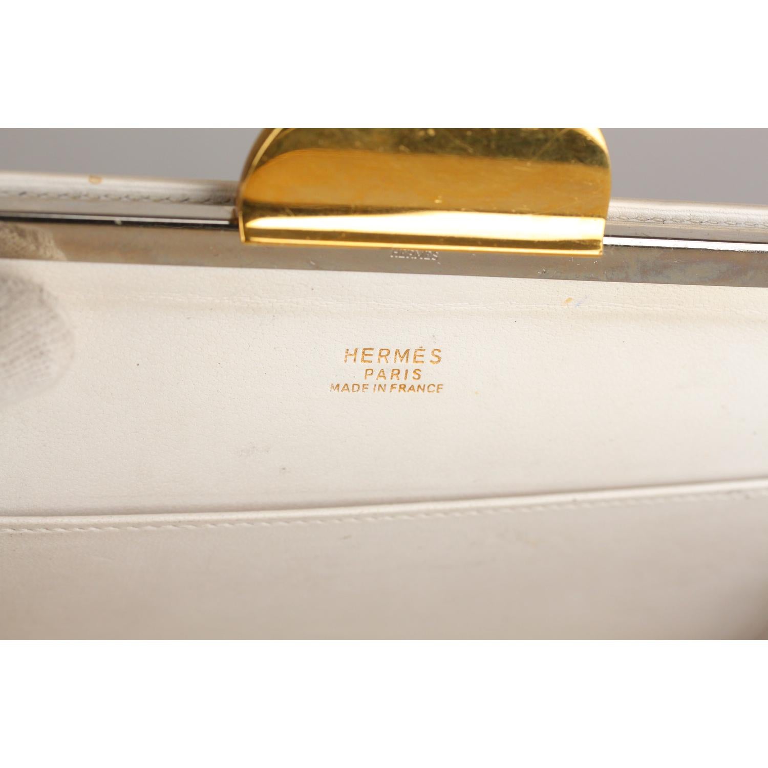 Hermes Vintage Leather Sac a Malice Ice Cream Clutch Shoulder Bag 1