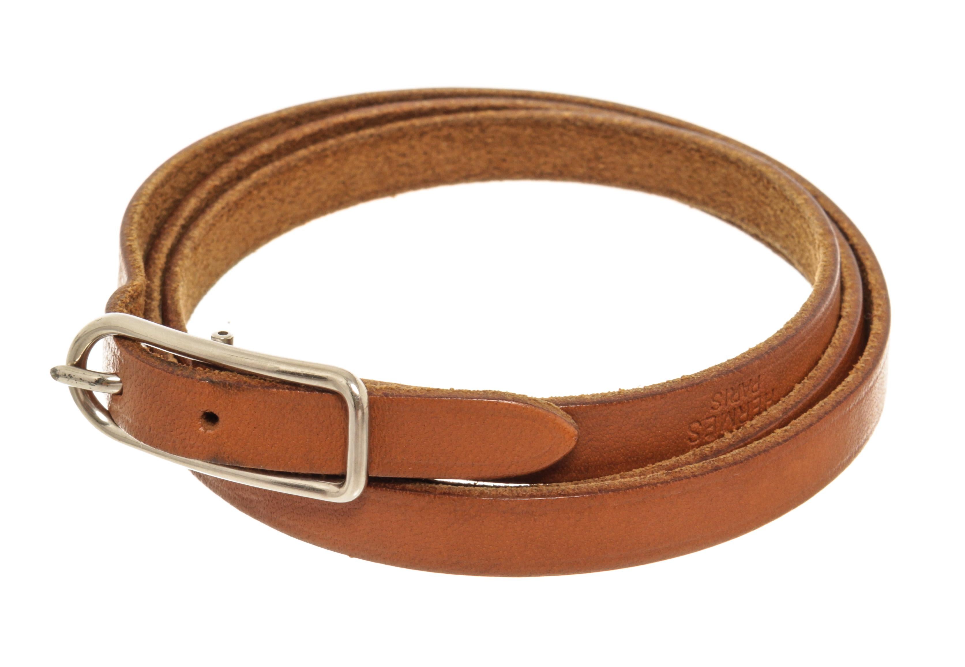 Hermes Vintage Leather Wrap Bracelet In Good Condition In Irvine, CA