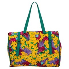 HERMÈS Vintage Les Perroquets Printed Canvas XL Tote Bag