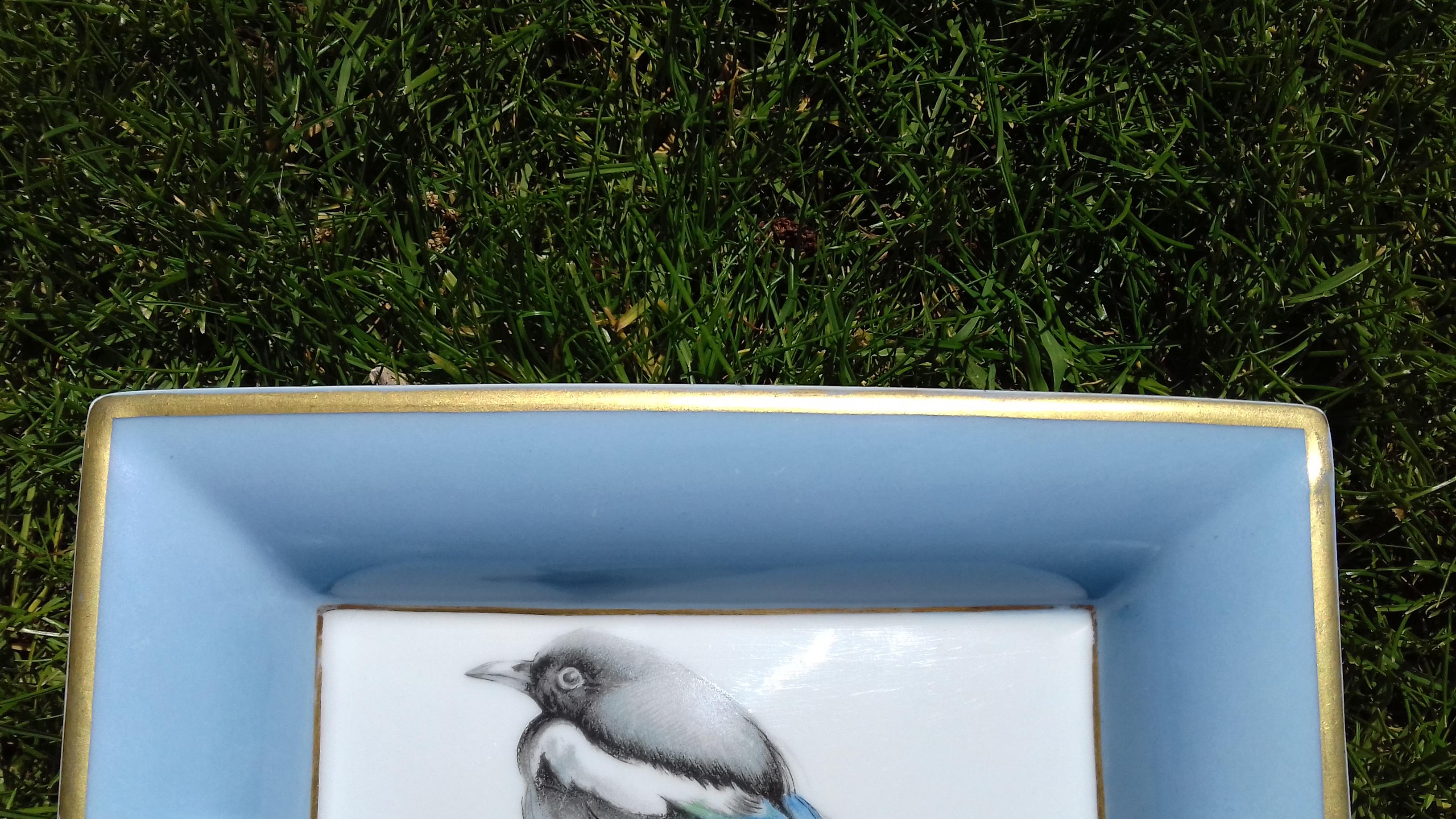 Hermès Vintage Limoges Porcelaine Cendrier Change Tray Pie Magpie Xavier de Poret 6