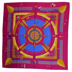 Hermes Vintage Magenta Silk Scarf Jardin Enchante 1984 Milinkov