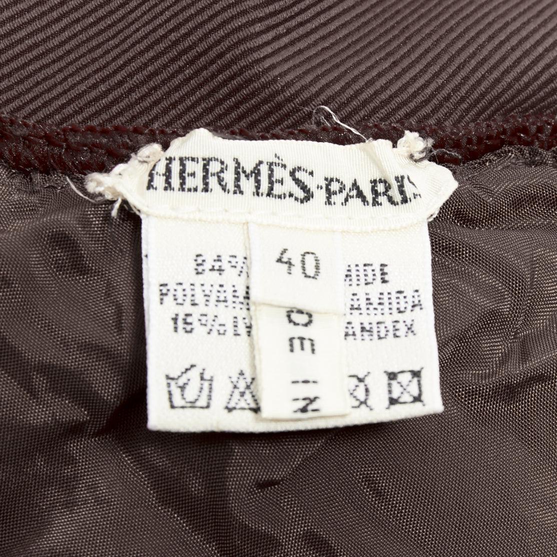 HERMES VINTAGE Martin Martine - body intero in jersey twill marrone FR40 L. in vendita 4