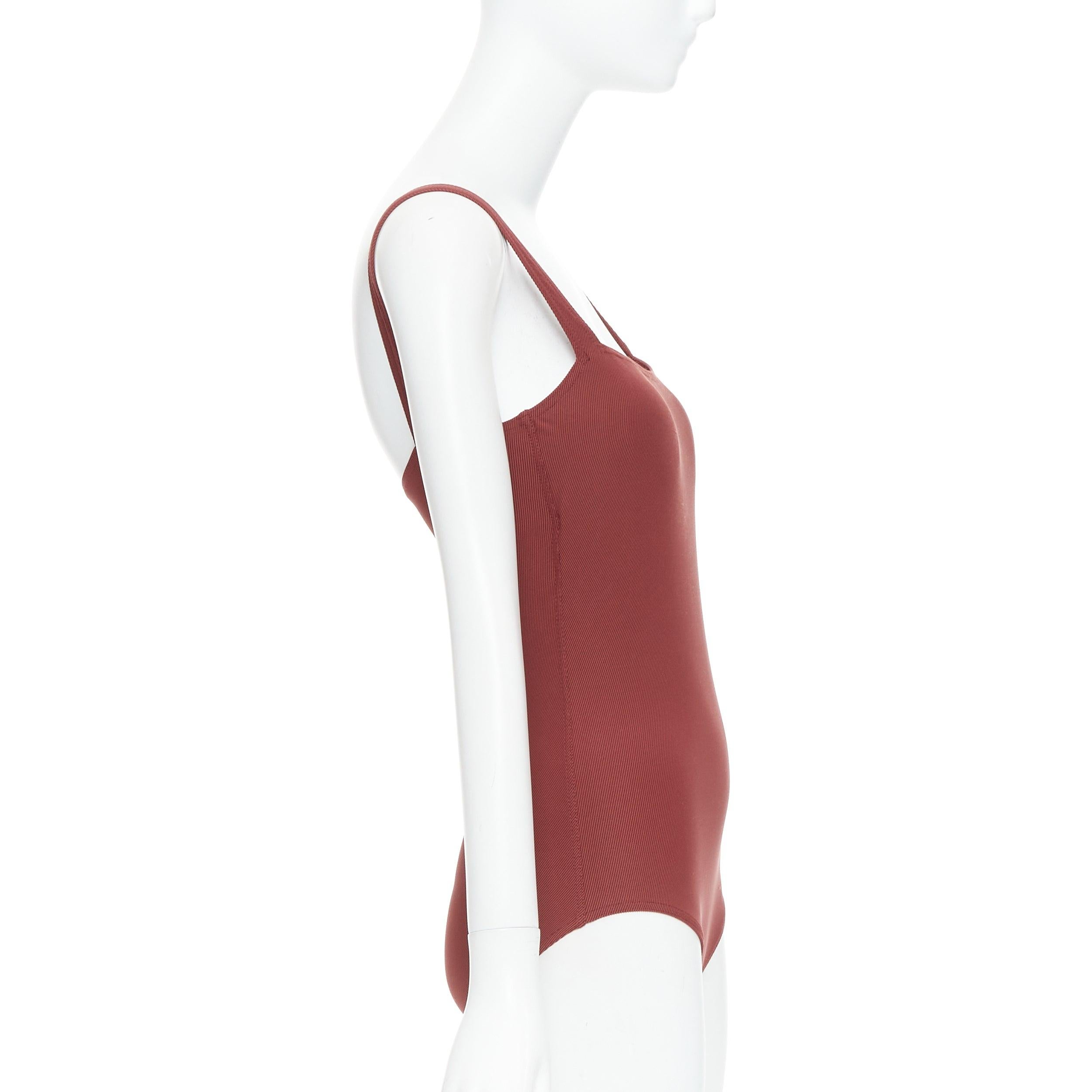 Women's HERMES VINTAGE Martin Margiela orange twill jersey one piece bodysuit FR40 L For Sale