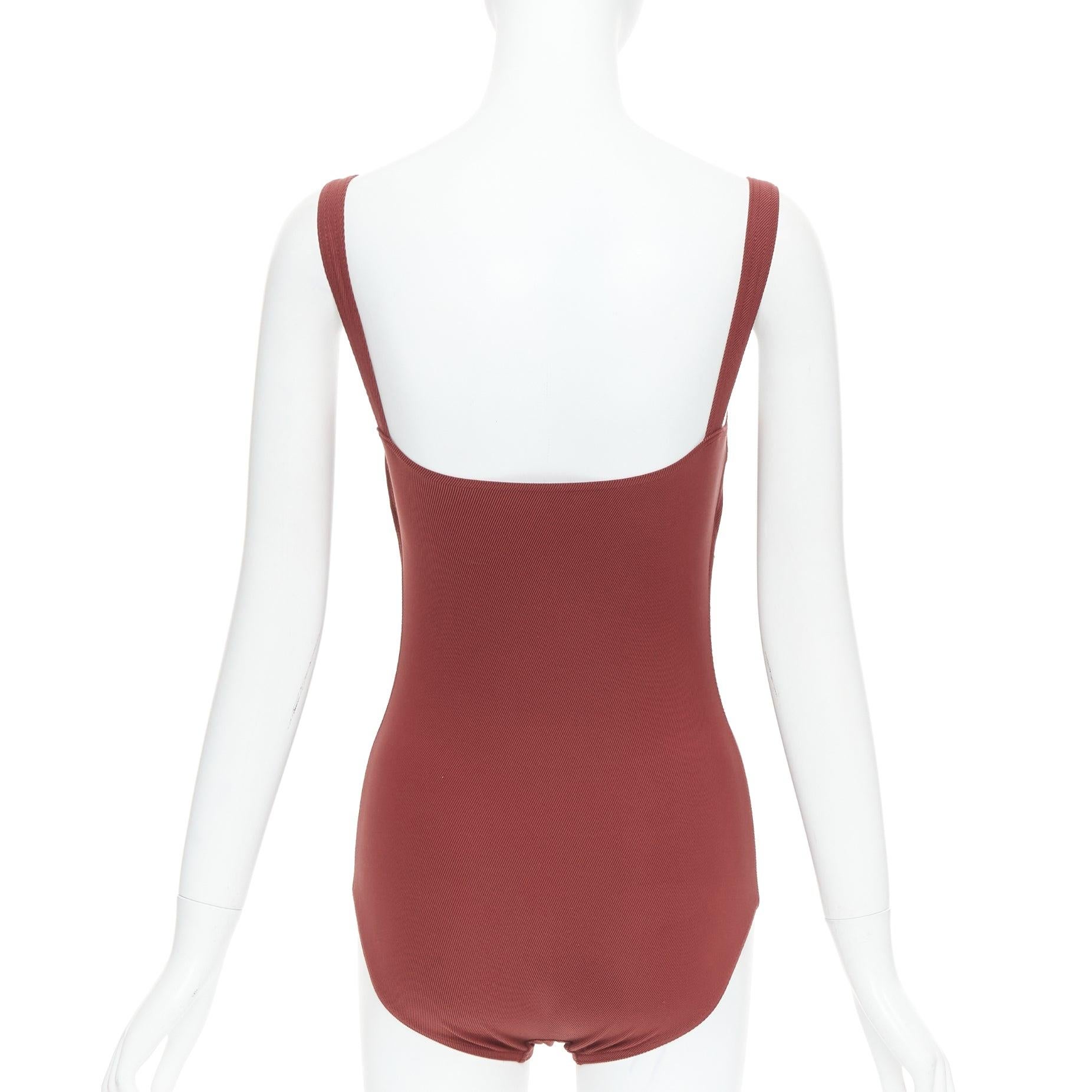 HERMES VINTAGE Martin Margiela orange twill jersey one piece bodysuit FR40 L For Sale 1