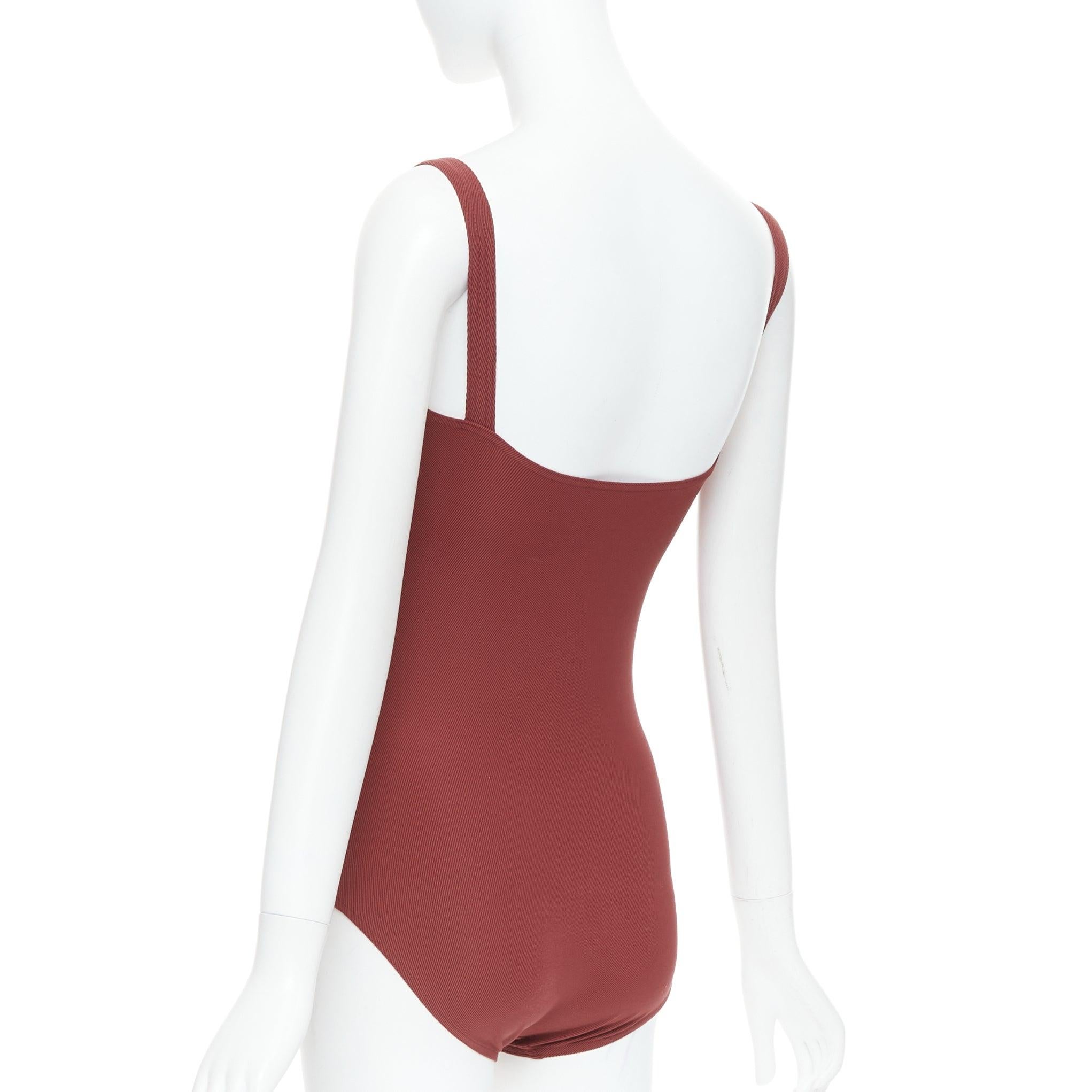 HERMES VINTAGE Martin Margiela orange twill jersey one piece bodysuit FR40 L For Sale 2