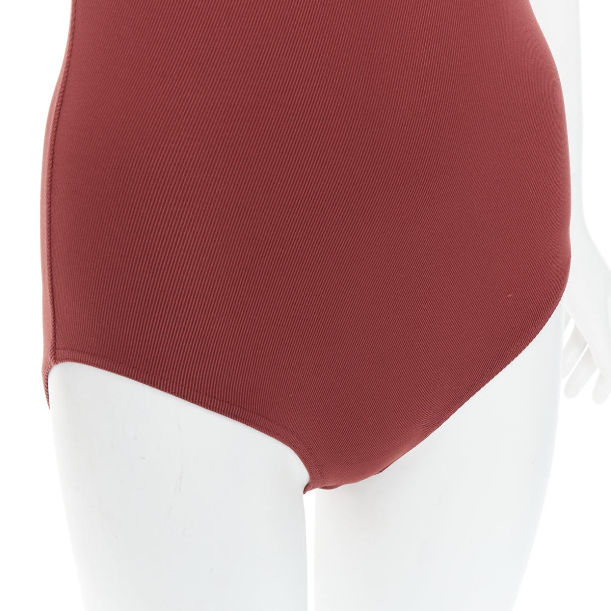 HERMES VINTAGE Martin Margiela orange twill jersey one piece bodysuit FR40 L For Sale 3