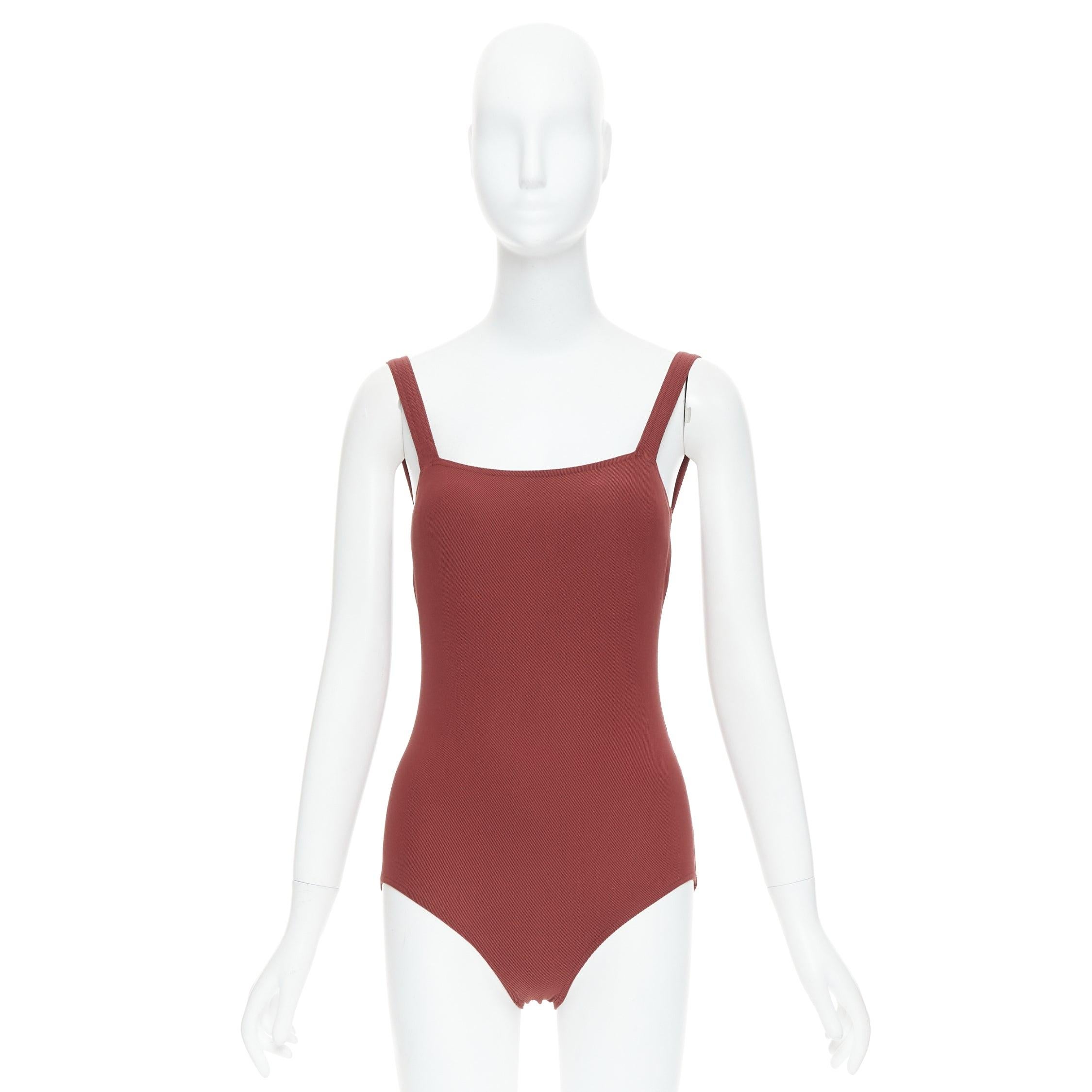 HERMES VINTAGE Martin Margiela orange twill jersey one piece bodysuit FR40 L For Sale 5
