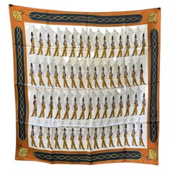 Hermes Vintage Military Seidenschal La Parade 1966 Francoise Heron