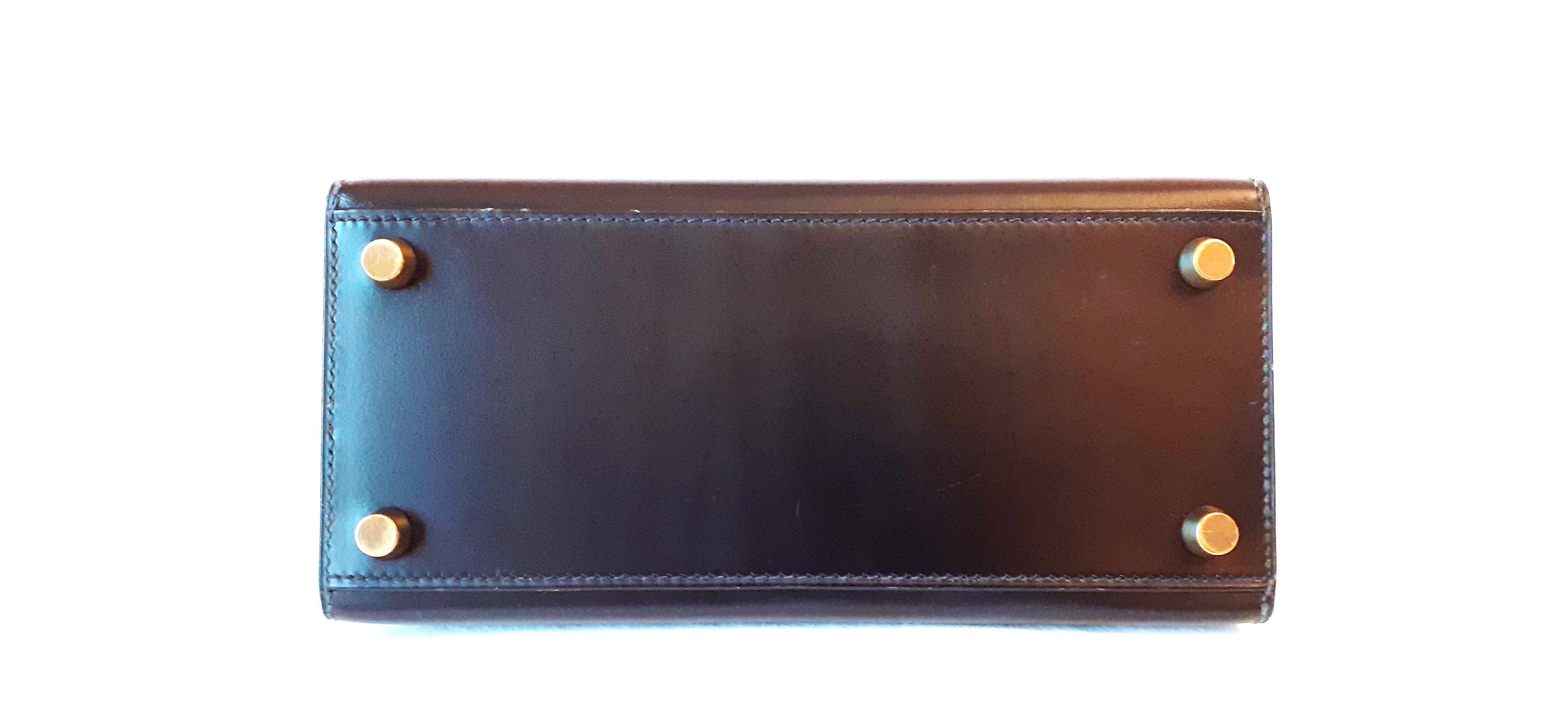 Hermès Vintage Mini Kelly Sellier Bag Black Box Leather Ghw 20 cm 4