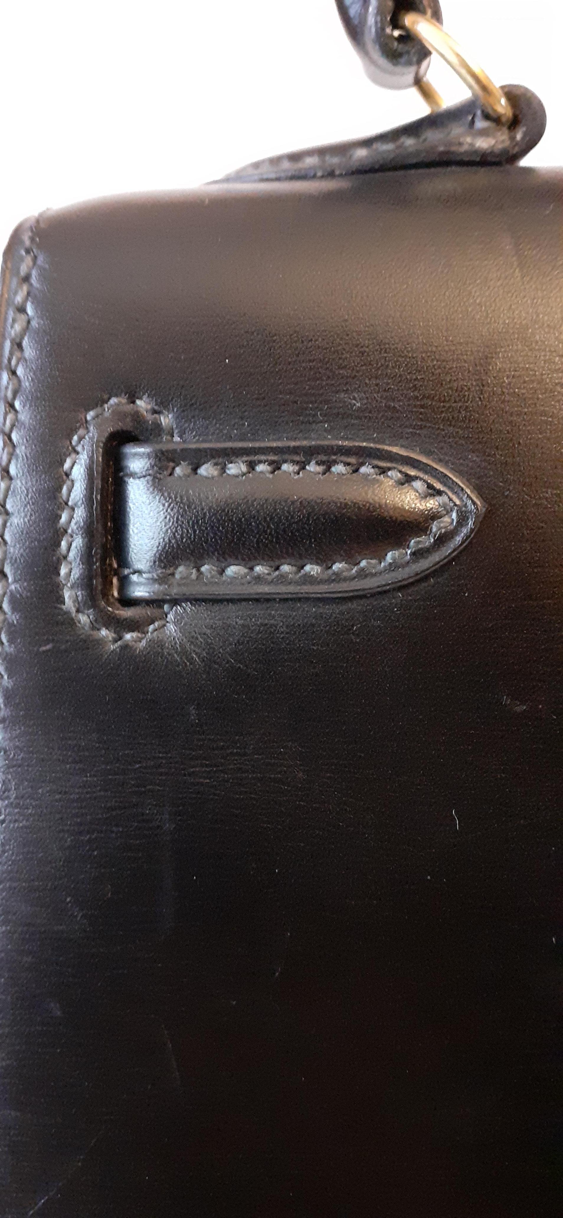 Hermès Vintage Mini Kelly Sellier Bag Black Box Leather Ghw 20 cm 1