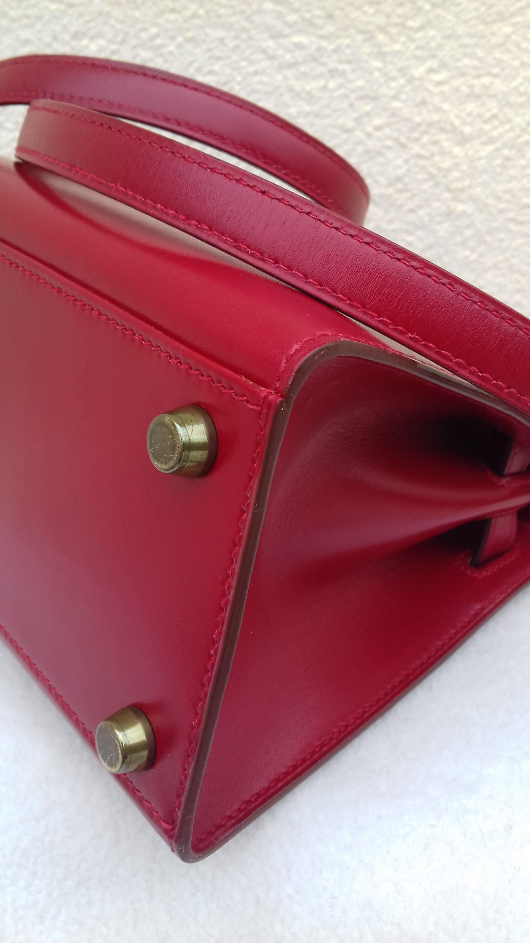 Hermès Vintage Mini Kelly Sellier Bag Red Box Leather Ghw 20 cm 6
