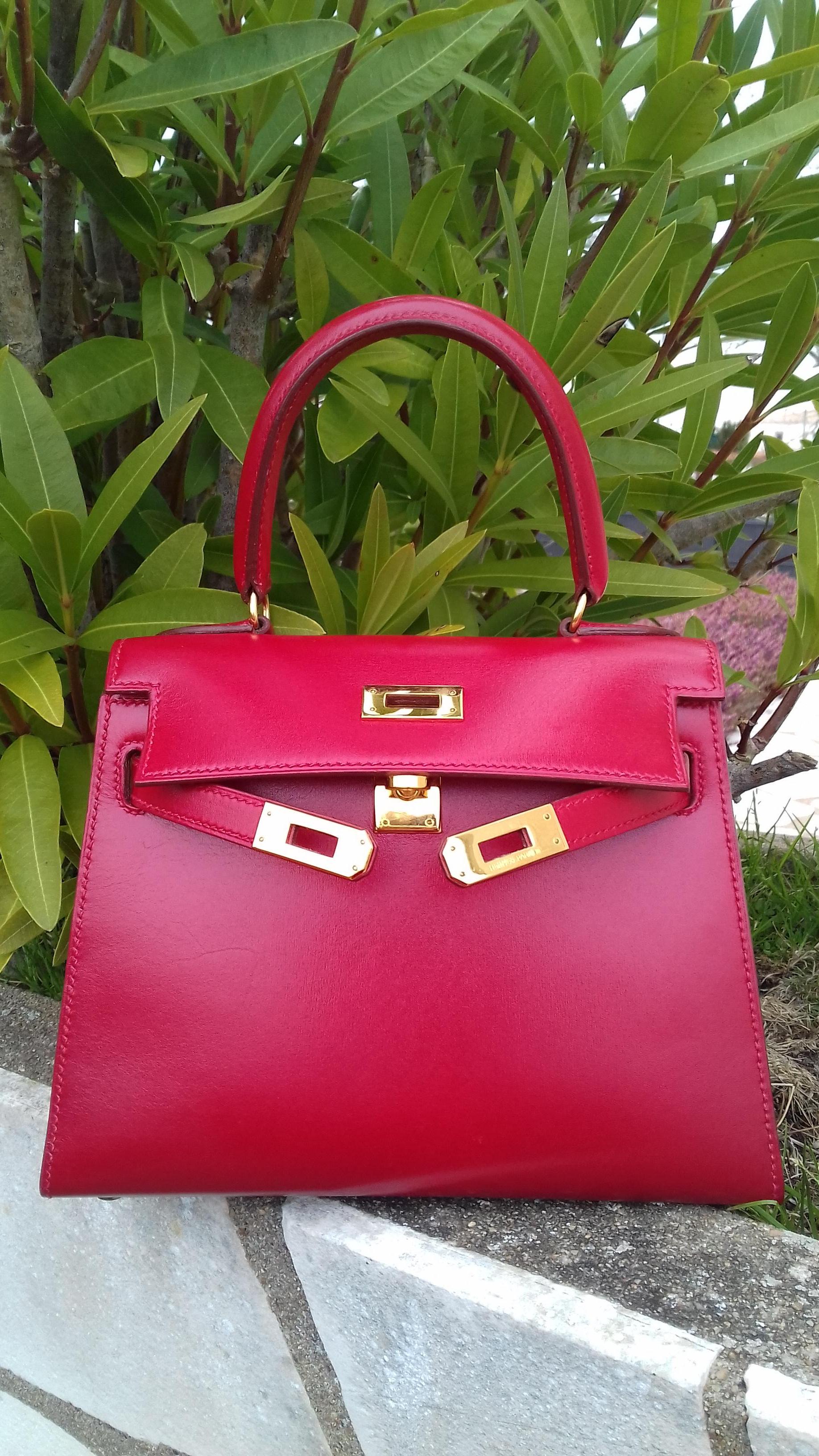 Hermès Vintage Mini Kelly Sellier Bag Red Box Leather Ghw 20 cm 11