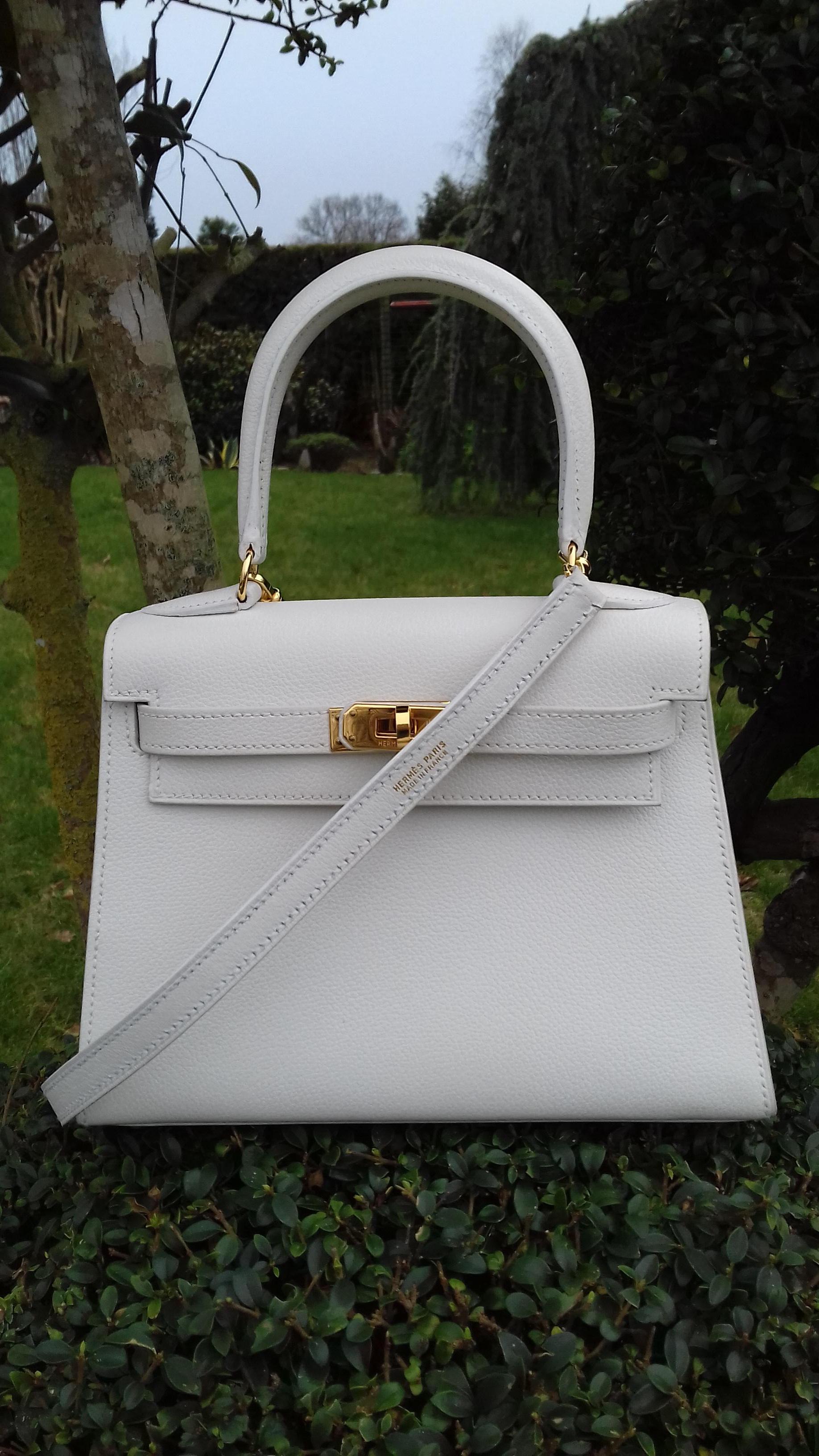 Hermès Vintage Mini Kelly Sellier White Leather Ghw 3 ways 20 cm 9
