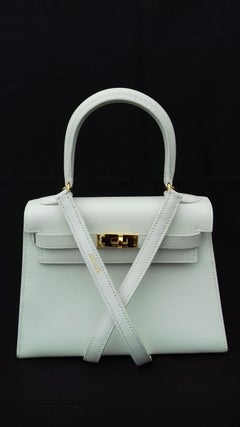 Hermès Vintage Mini Kelly Sellier White Leather Ghw 3 ways 20 cm