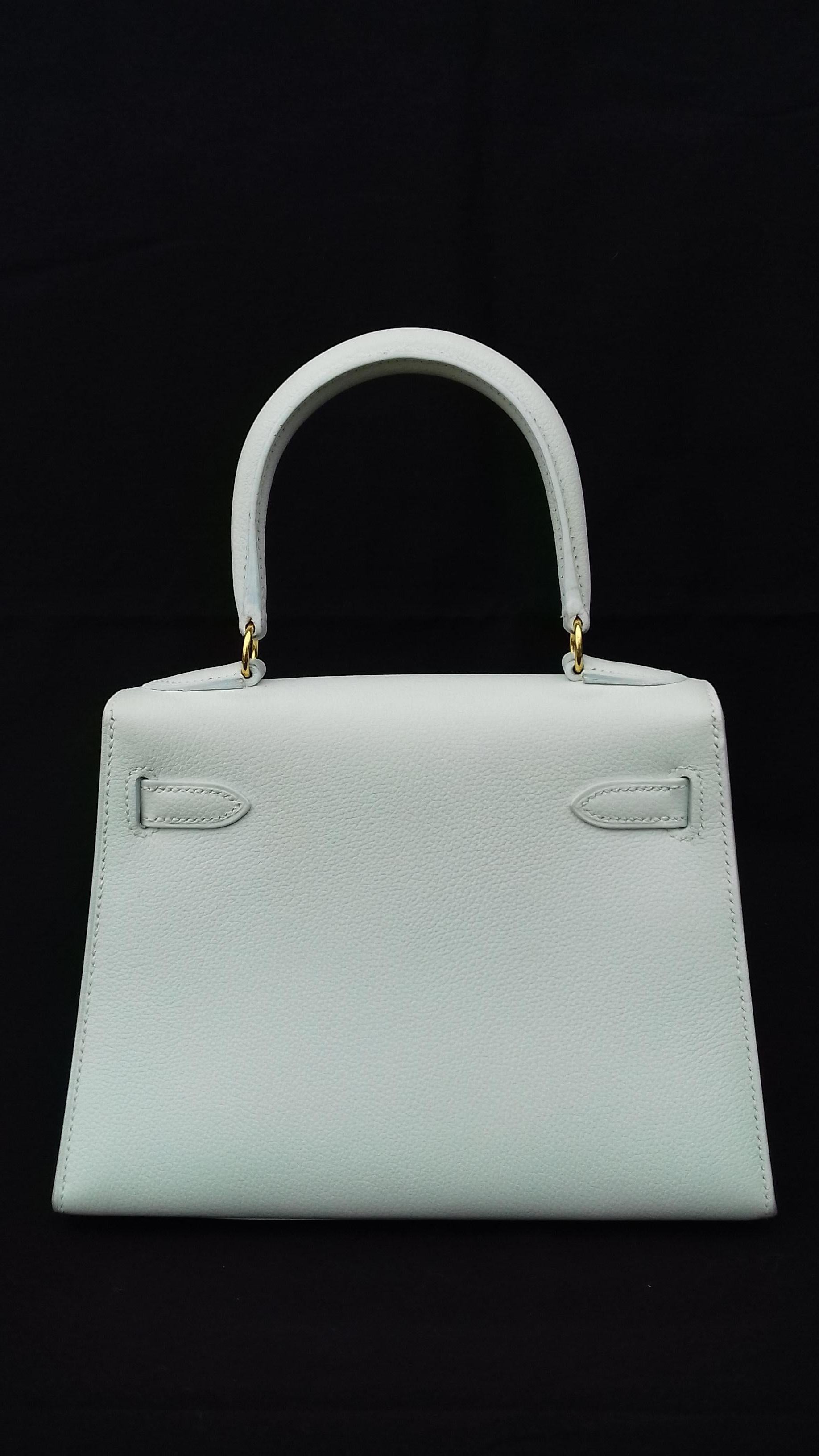 Hermès Vintage Mini Kelly Sellier White Leather Ghw 3 ways 20 cm 1