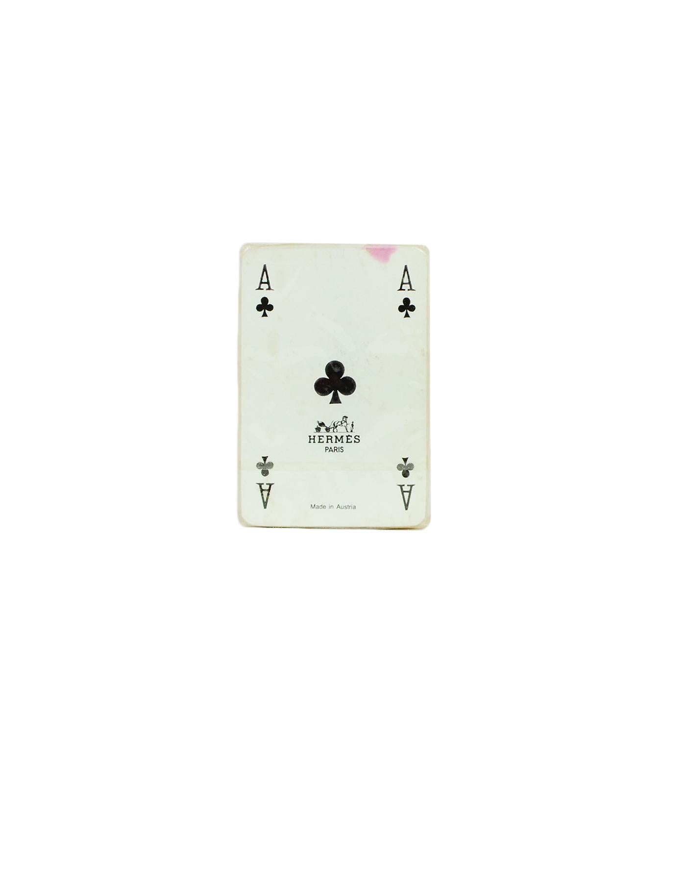 Beige Hermes Vintage Mini Playing Cards