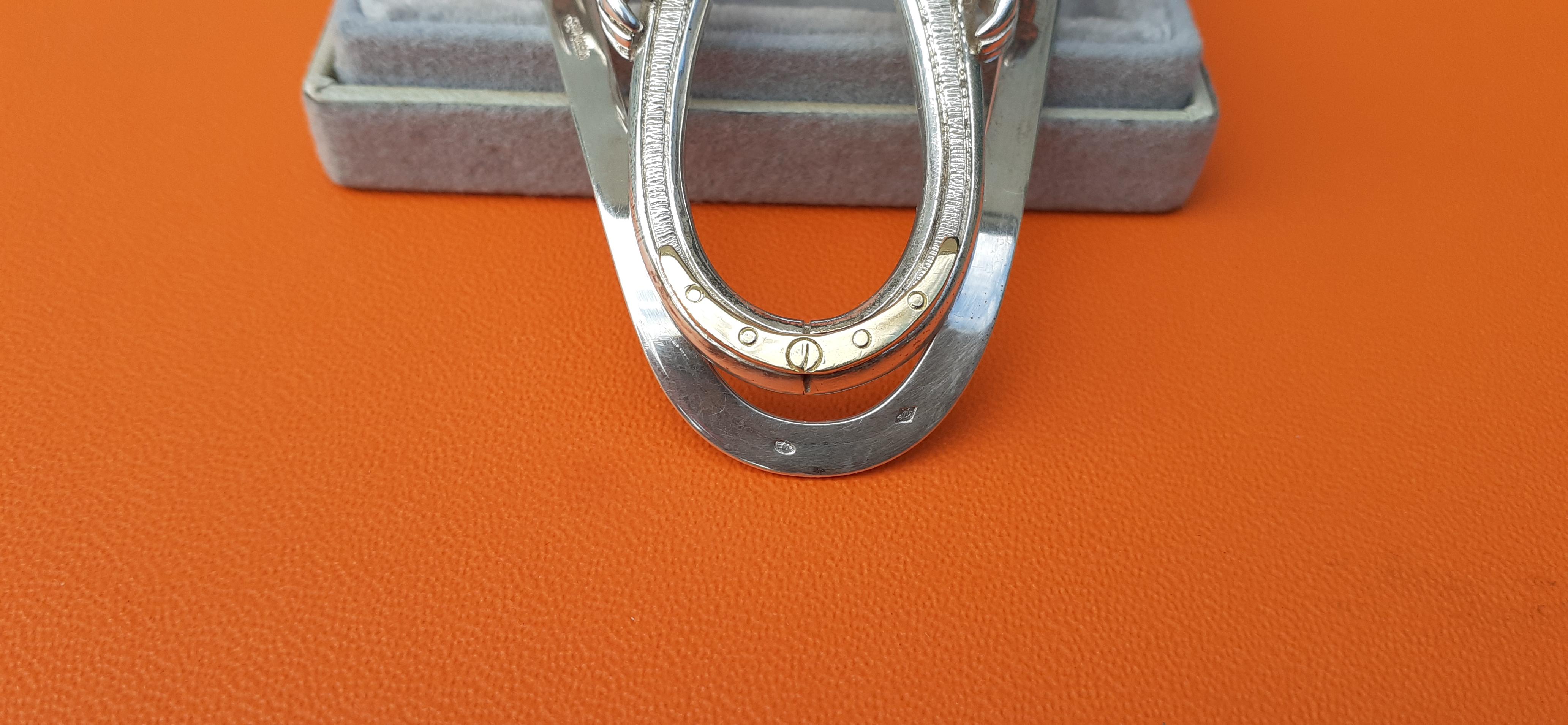 Hermès Vintage Money Clip Horseshoe and Hands Shaped in Silver 7