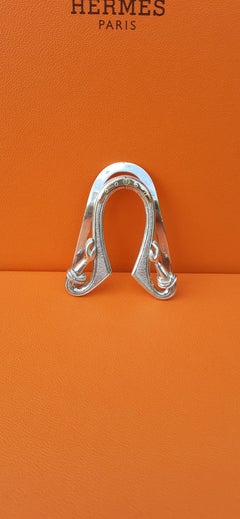 Hermès Vintage Money Clip Horseshoe and Hands Shaped in Silver