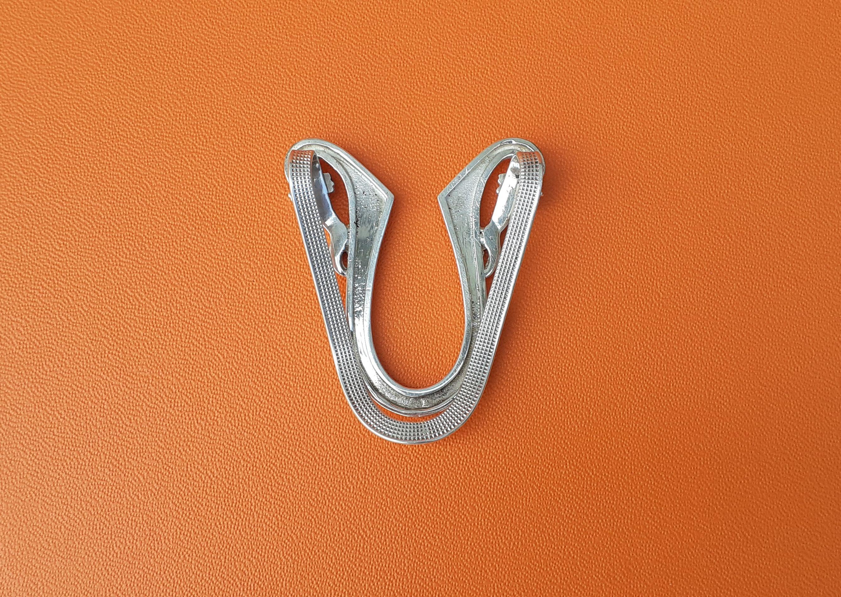 Hermès Vintage Money Clip Horseshoe and Hands Shaped in Silver 5