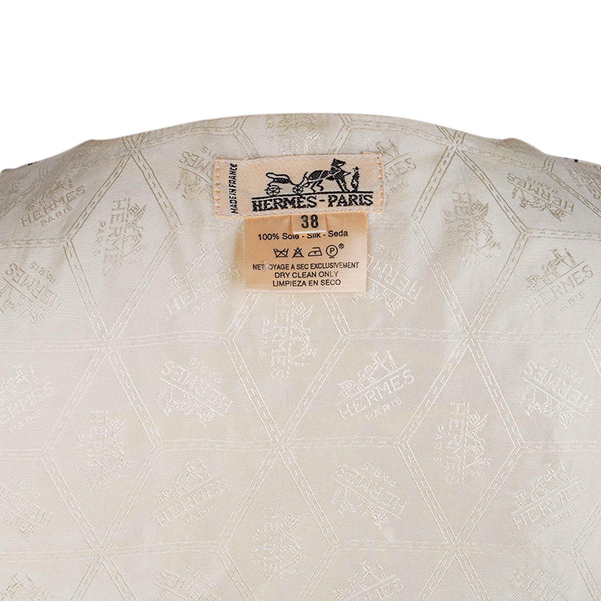 Hermes Vintage Mont Saint Michel Silk Vest 38 For Sale 3