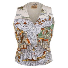 Hermes Vintage Mont Saint Michel Silk Vest 38