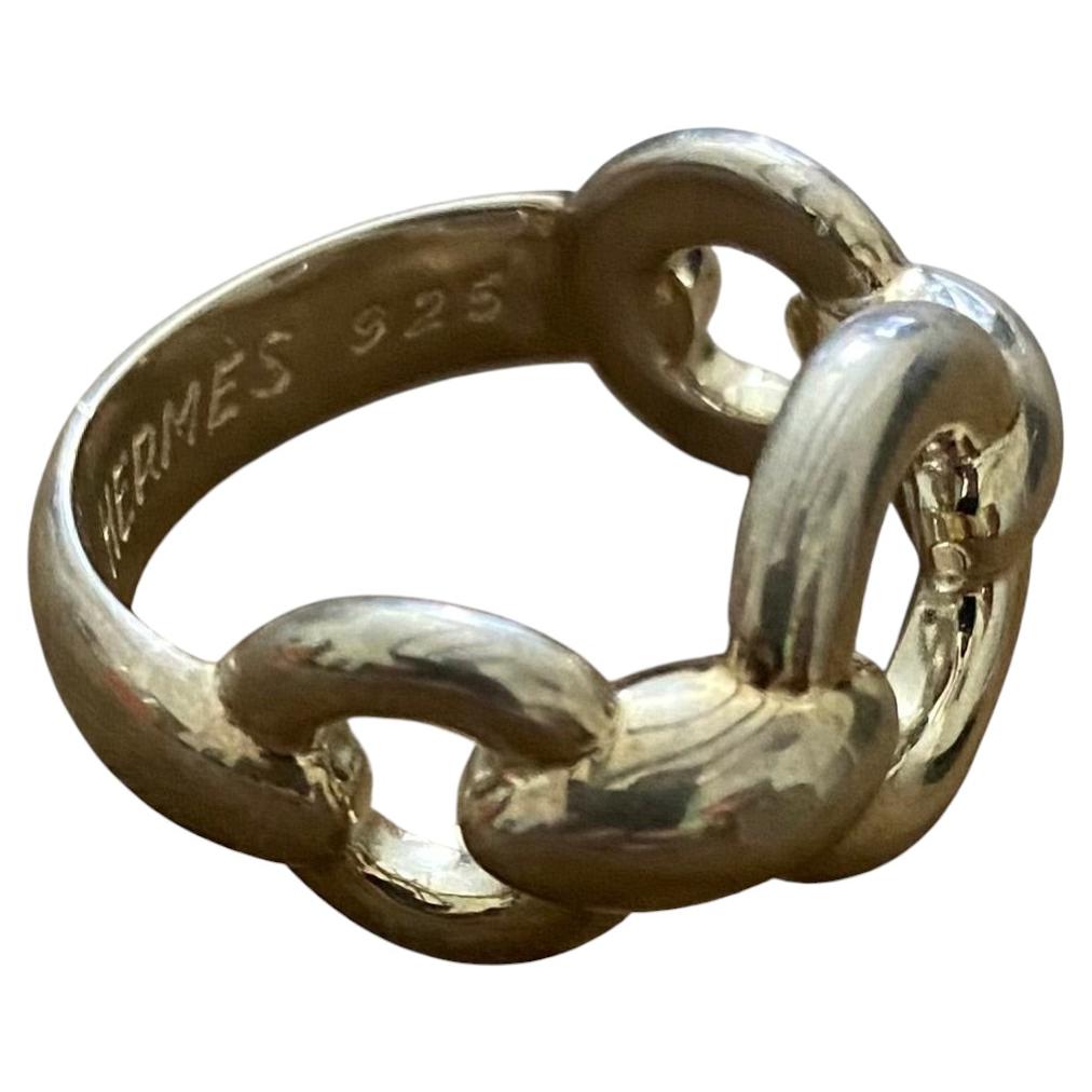 Anello vintage Hermès Mors in argento in vendita