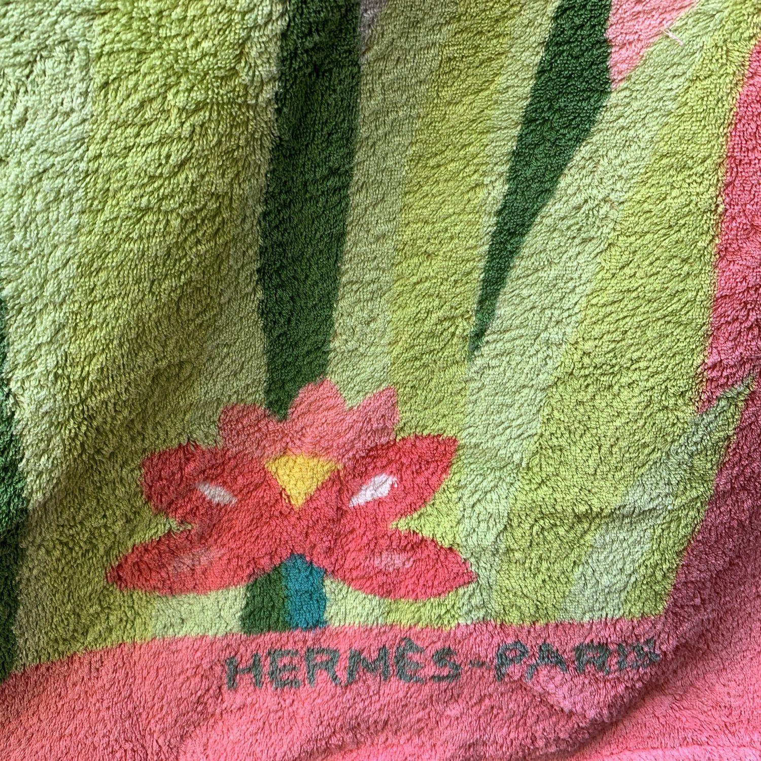 Hermes Vintage Multicolor Cotton Hyppo Pool Beach Towel 2