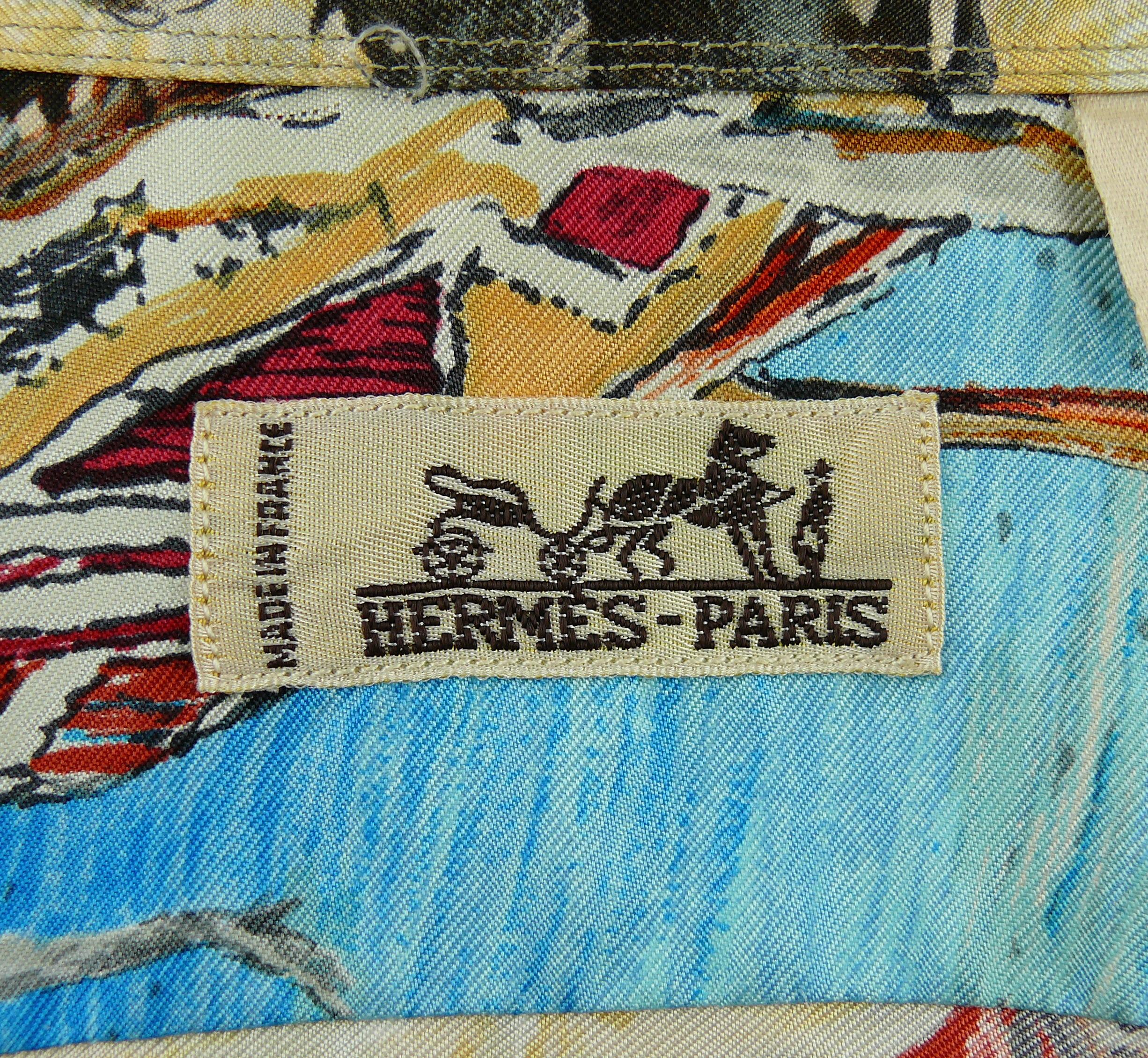 Hermes Vintage Native American Indian Shirt by Kermit Oliver en vente 7