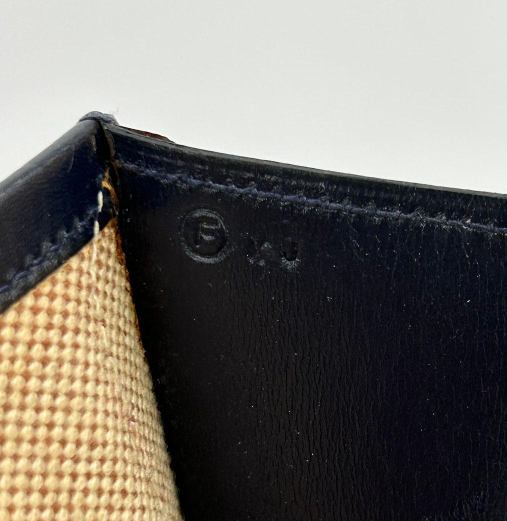 Hermes Vintage Navy Box Calf Jige Clutch 11