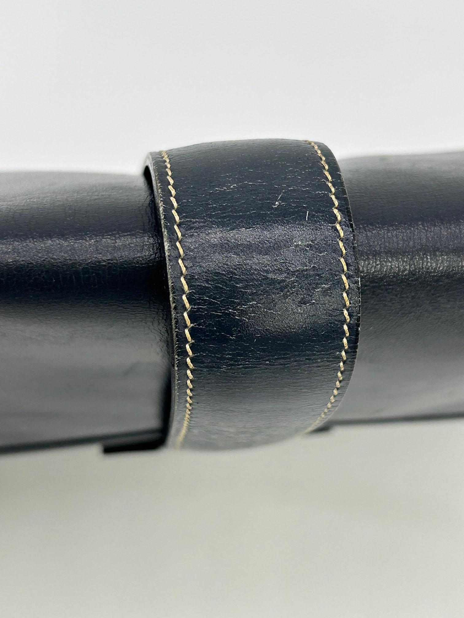 Hermes Vintage Navy Box Calf Jige Clutch 2