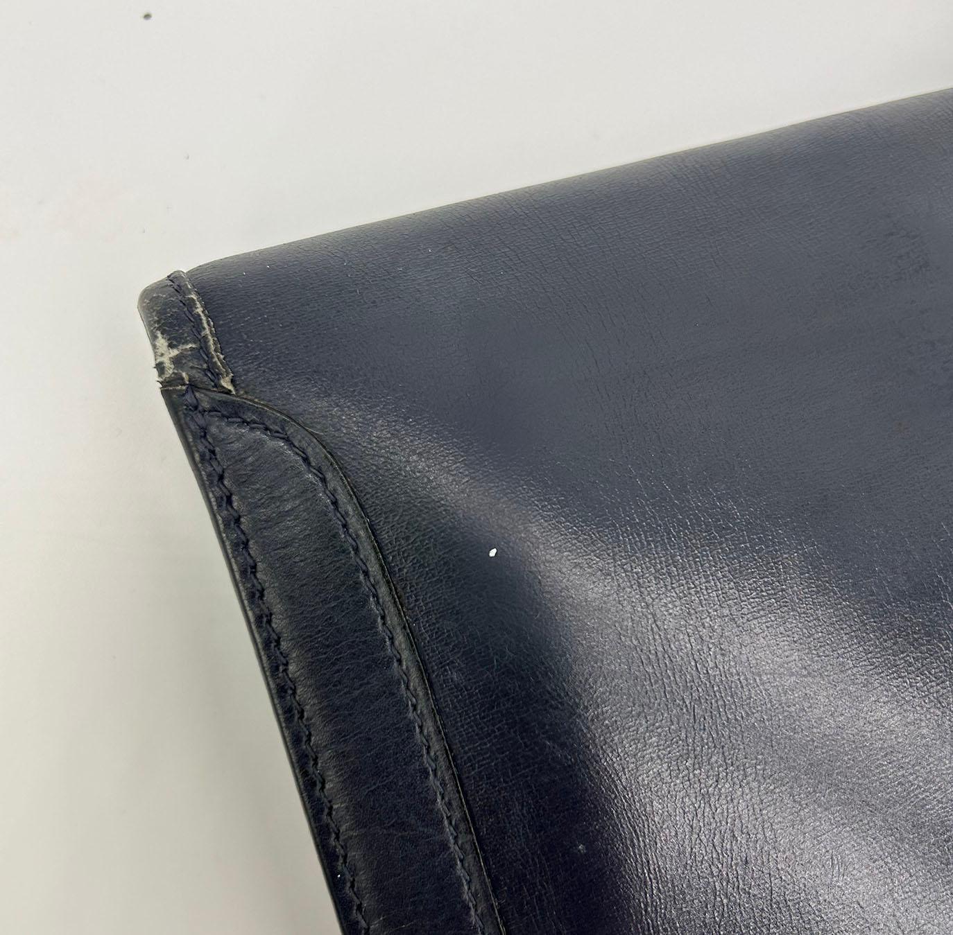 Hermes Vintage Navy Box Calf Jige Clutch For Sale 5