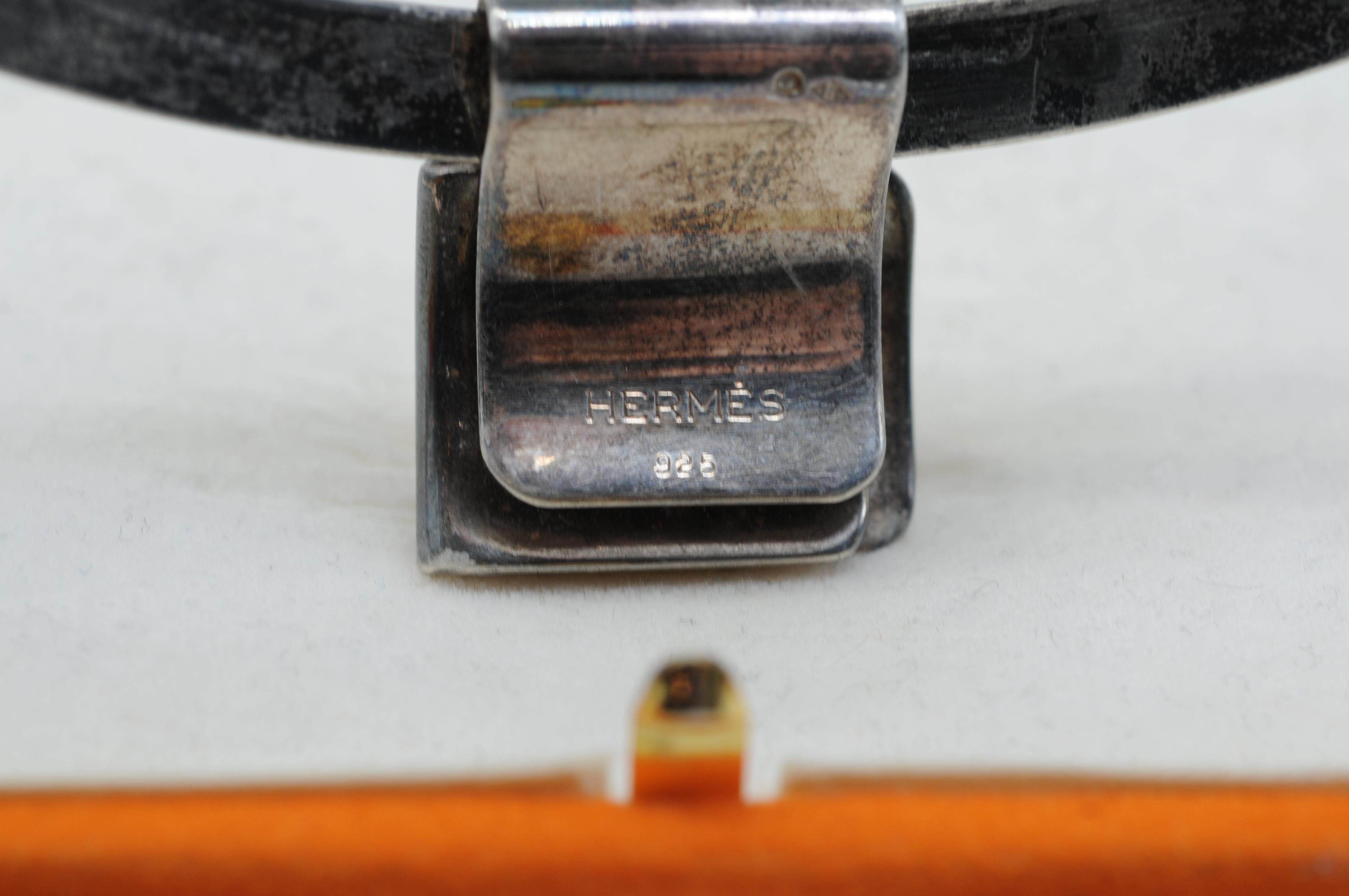 Hermès Vintage-Halskette aus Silber im Angebot 11
