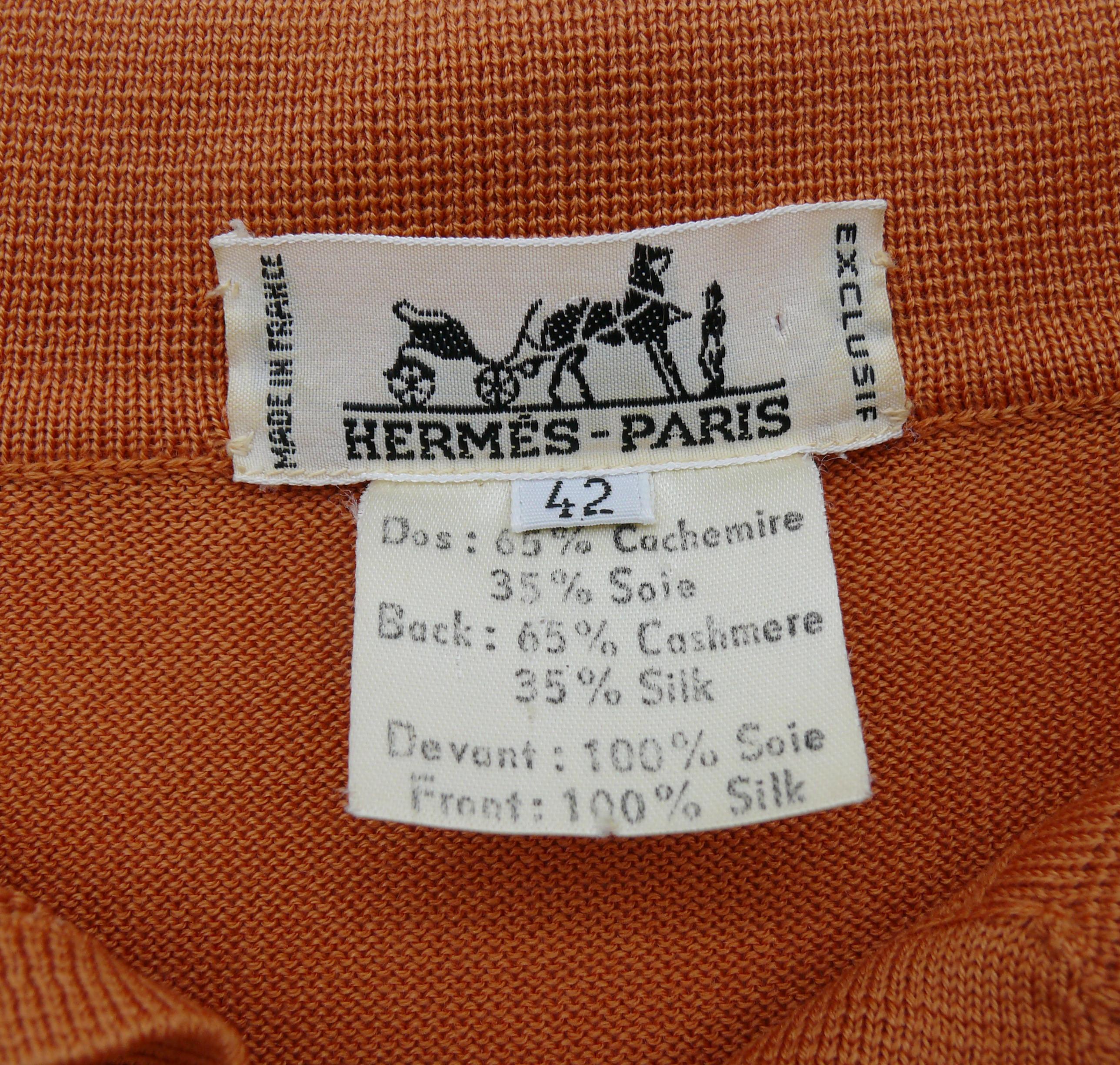 HERMES Vintage Neige d'Antan Silk & Cashmere Sweater For Sale 4