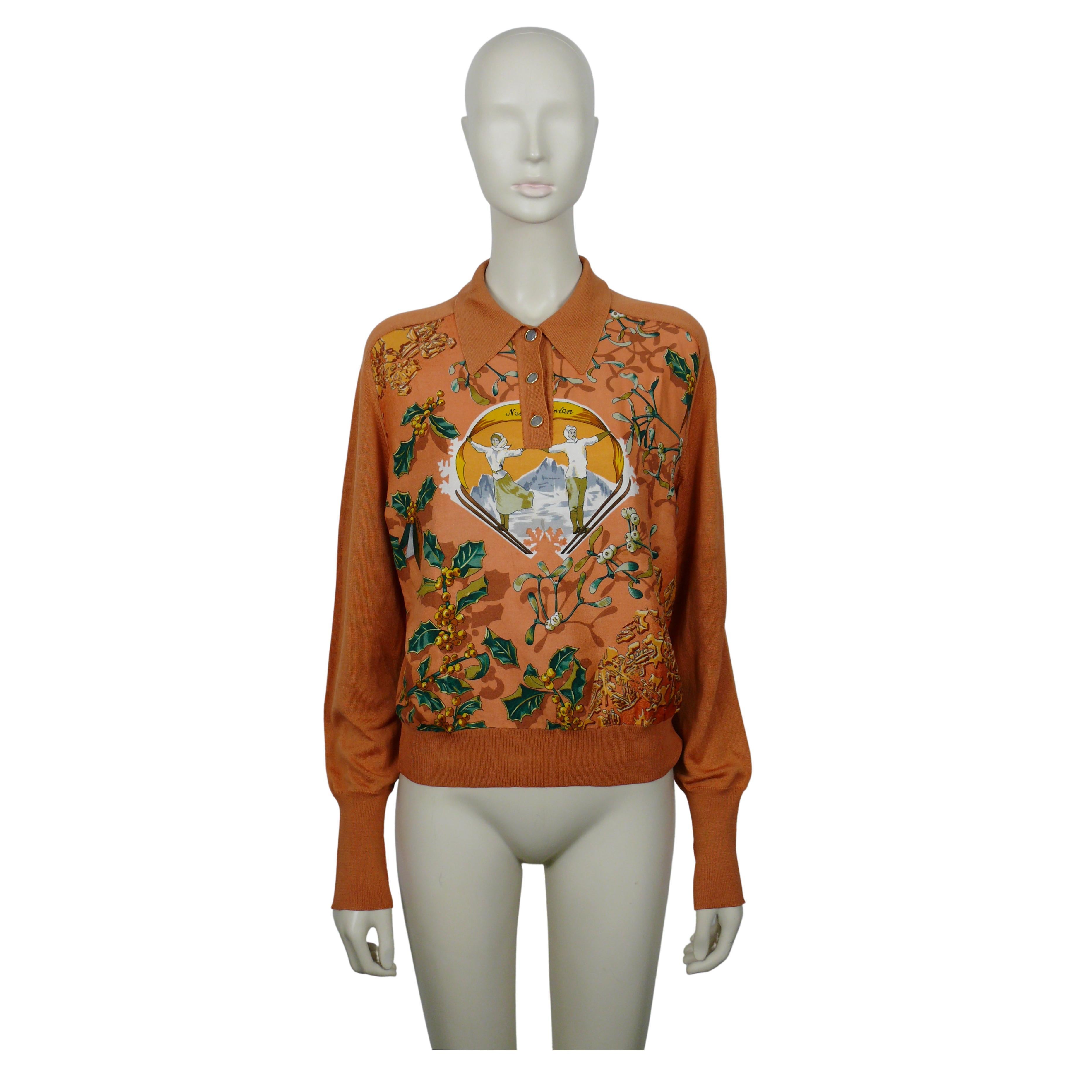 HERMES Vintage Neige d'Antan Silk & Cashmere Sweater For Sale