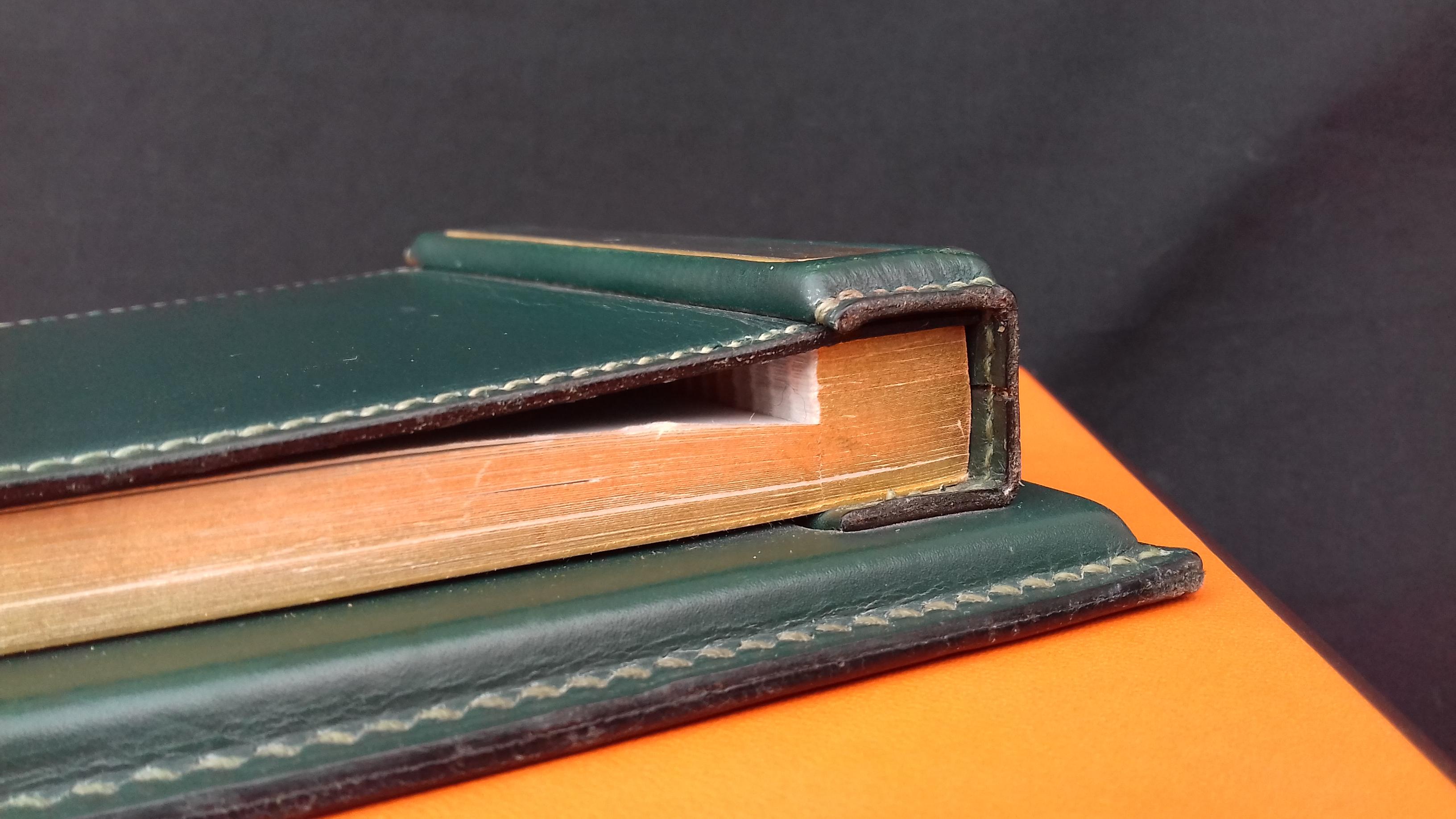 Hermès Vintage Notepad Cover / Holder in Green Box Leather 2